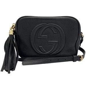 Gucci Soho Disco Crossbody Bag in Black Pebbled Leather